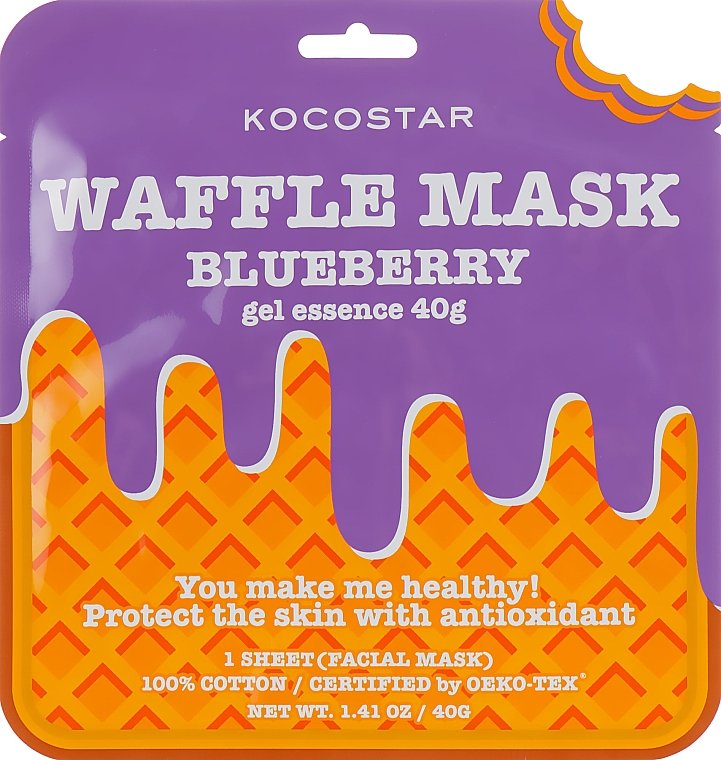 Maska na tkaninie Świeża jagoda - Kocostar Blueberry Waffle Mask  — Zdjęcie N1