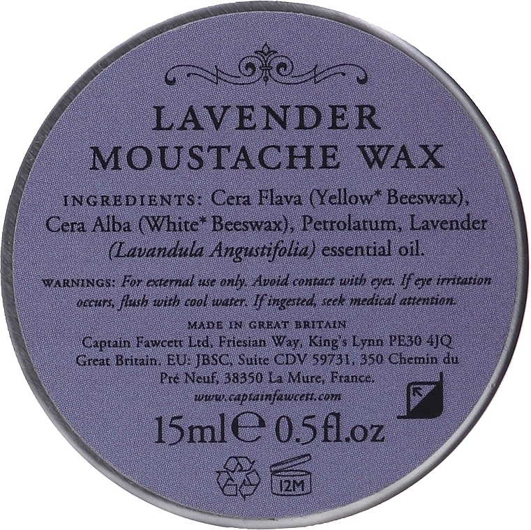 Wosk do wąsów - Captain Fawcett Lavender Moustache Wax — Zdjęcie N2