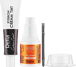 Krem do koloryzacji brwi (czarny) - Delia Eyebrow Tint Cream Cameleo 1.0 Black — Zdjęcie N2