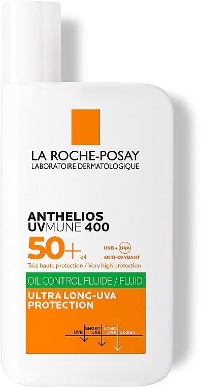 Fluid przeciwsłoneczny do skóry tłustej - La Roche-Posay Anthelios Uvmune Oil Control Fluid SPF50+ — Zdjęcie N1