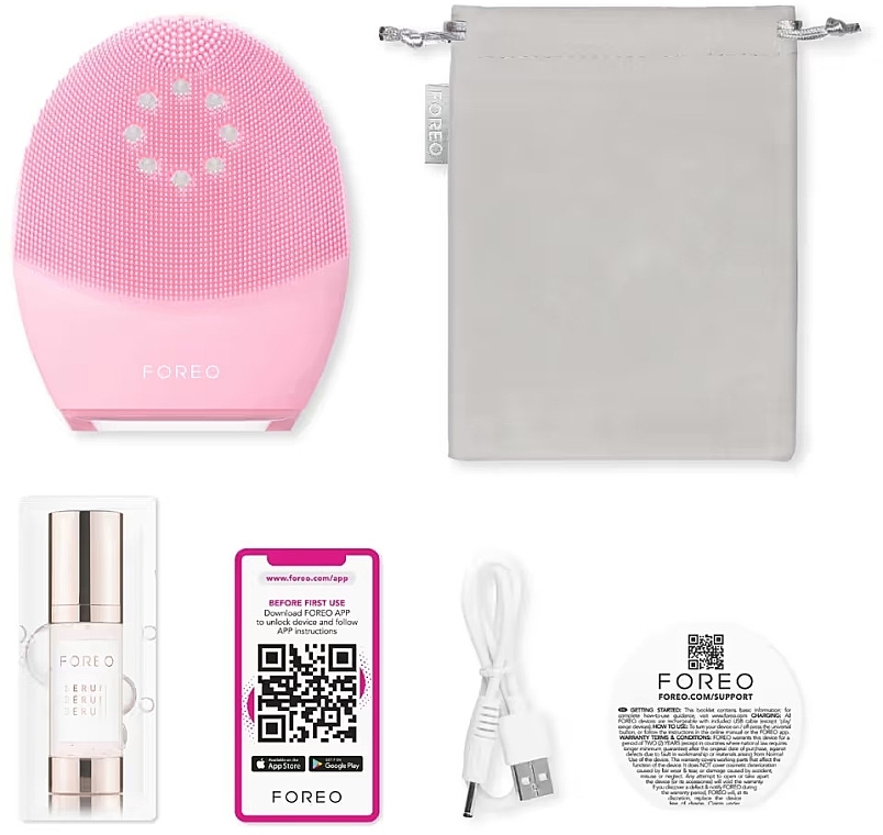 Soniczna szczoteczka do oczyszczania twarzy, na akumulator - Foreo Luna 4 Plus Normal Skin Pink — Zdjęcie N3