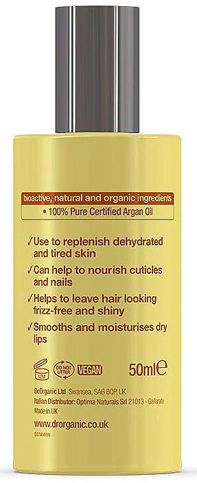 Olej arganowy do skór, włosów, paznokci i ust - Dr Organic Bioactive Skincare Argan Oil Liquid Gold Pure Oil — Zdjęcie N3