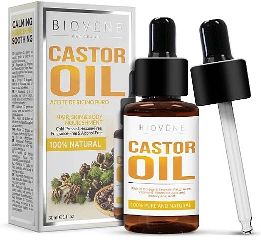 Olejek rycynowy na skórę i włosy - Biovene Castor Oil Hair, Skin & Body Nourishment — Zdjęcie N2