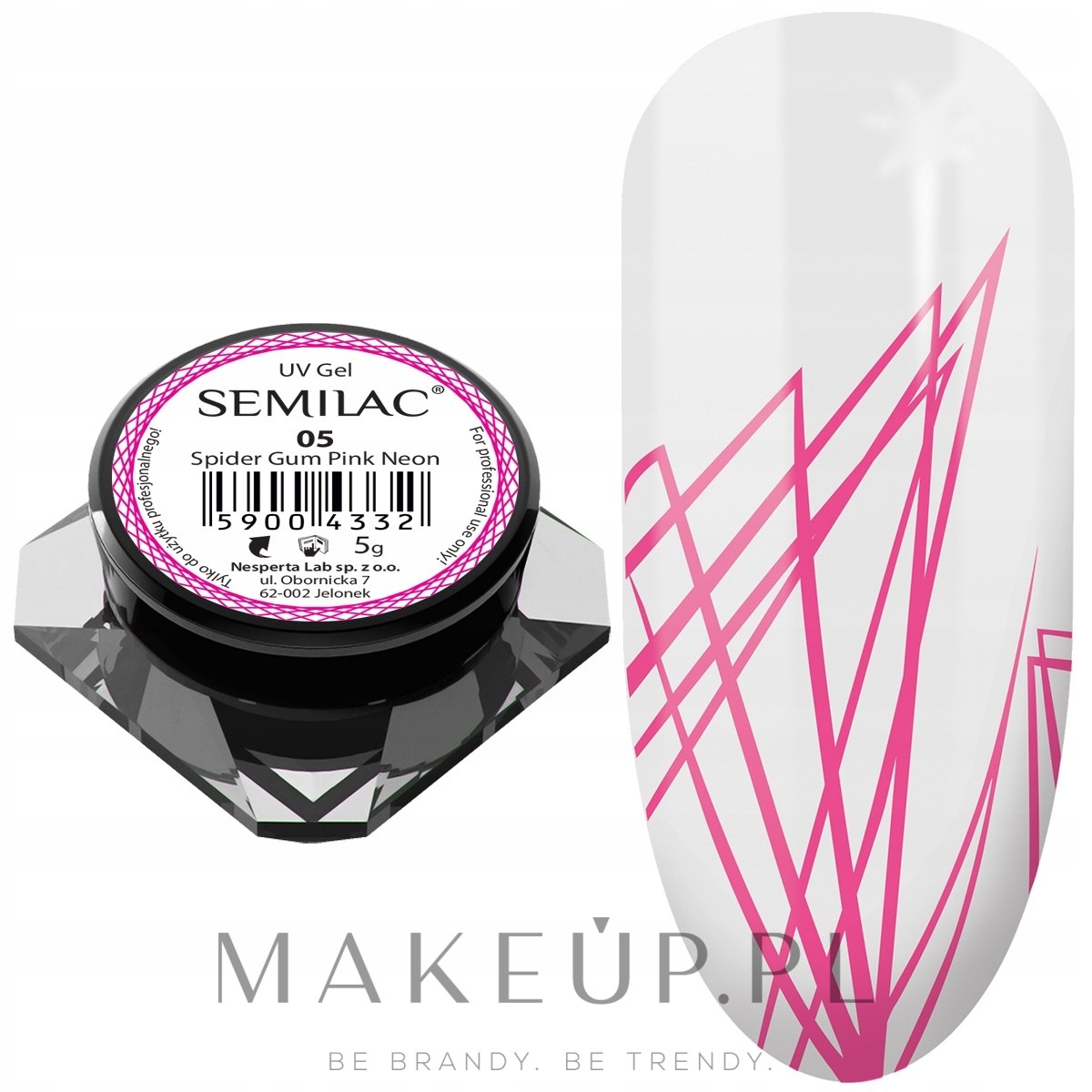 Żel do stylizacji paznokci Pajęczyna - Semilac Spider Gum UV Gel — Zdjęcie 05 - Pink Neon