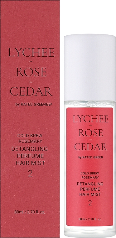 Perfumowana mgiełka do włosów Liczi-Róża-Cedr - Rated Green Cold Brew Rosemary Detangling Perfume Hair Mist 2 — Zdjęcie N2