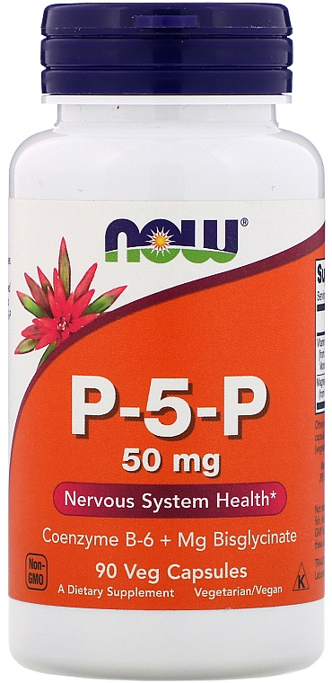 Witaminy P-5-P, 50 mg - Now Foods P-5-P Nervous System Health — Zdjęcie N1