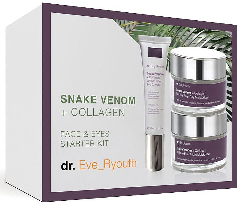 Zestaw - Dr. Eve_Ryouth Snake Venom + Collagen Starter Set Limited Edition (d/cr/50ml + night/cr50ml + eye/cr/15ml) — Zdjęcie N1