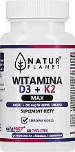 Witamina D3+K2, w tabletkach - NaturPlanet Vitamin D3 + K2 Max 4000IU + 200 mcg — Zdjęcie N1