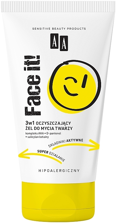 Oczyszczający żel do mycia twarzy 3 w 1 - AA Face It! Cleansing Gel — Zdjęcie N1