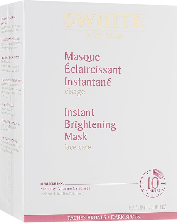 Błyskawiczna maska rozjaśniająca - Mary Cohr Swhite Instant Brightening Mask — Zdjęcie N1