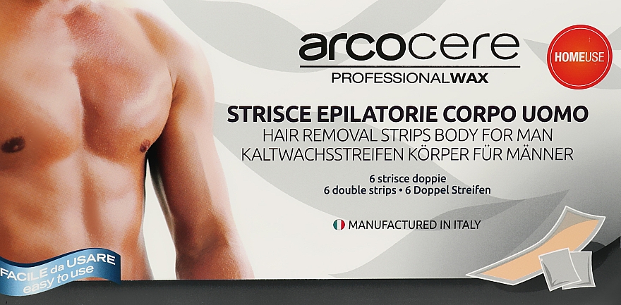 Plastry do depilacji ciała dla mężczyzn - Arcocere Deepline Hair-Removing Strips For Man