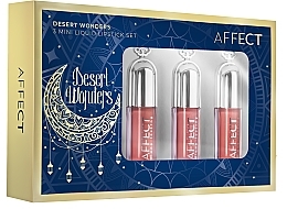 Kup Zestaw - Affect Cosmetics Desert Wonders 3 Mini Liquids Lipsticks Set (lipstick/3x1,8ml)
