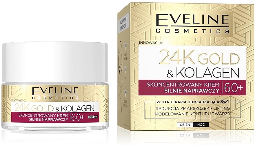 Rewitalizujący krem ​​do twarzy - Eveline Cosmetics 24K Gold&Kolagen Revitalizing Cream 60+ — Zdjęcie N1