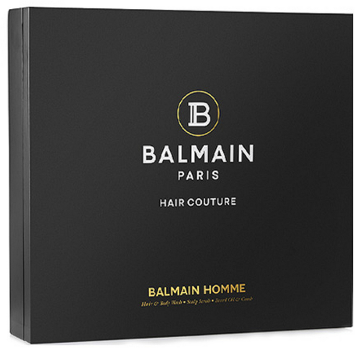 Zestaw pielęgnacyjny dla mężczyzn - Balmain Paris Hair Couture Homme Giftset (scr/100ml + oil/30ml + body wash/200ml) — Zdjęcie N1