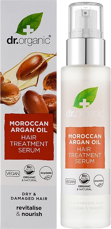 PRZECENA! Serum do włosów z olejem arganowym - Dr Organic Bioactive Haircare Moroccan Argan Oil Hair Treatment Serum * — Zdjęcie N2