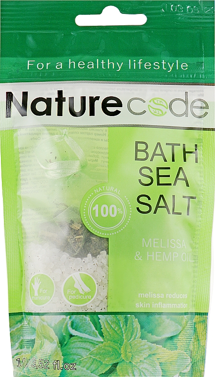 Morska sól do kąpieli Ziele melisy i olej konopny - Nature Code Bath Sea Salt — Zdjęcie N1