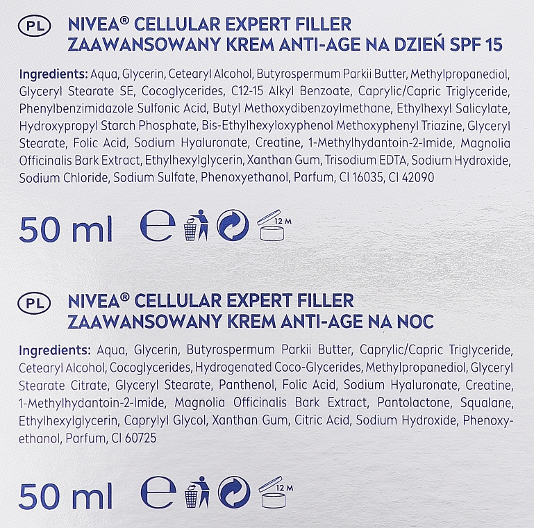 Krem na dzień i krem na noc - NIVEA Hyaluron Cellular Filler (d/cr 50 ml + n/cr 50 ml) — Zdjęcie N3