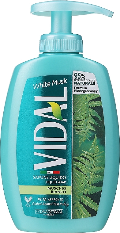 Mydło w płynie, Białe piżmo - Vidal Liquid Soap White Musk — Zdjęcie N1