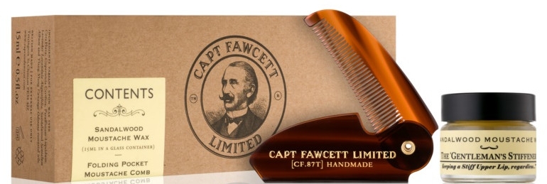 Zestaw - Captain Fawcett Sandalwood (moust/wax 15 ml + moust/comb) — Zdjęcie N1