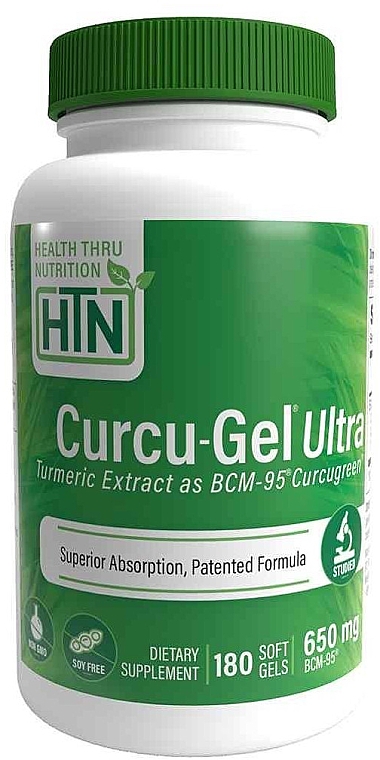 Suplement diety z bio-kurkuminy - Health Thru Nutrition Curcu-Gel 650 Mg — Zdjęcie N1