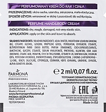 Perfumowany krem do rąk i ciała - Farmona Professional Perfume Hand&Body Cream Glamour (próbka) — Zdjęcie N2