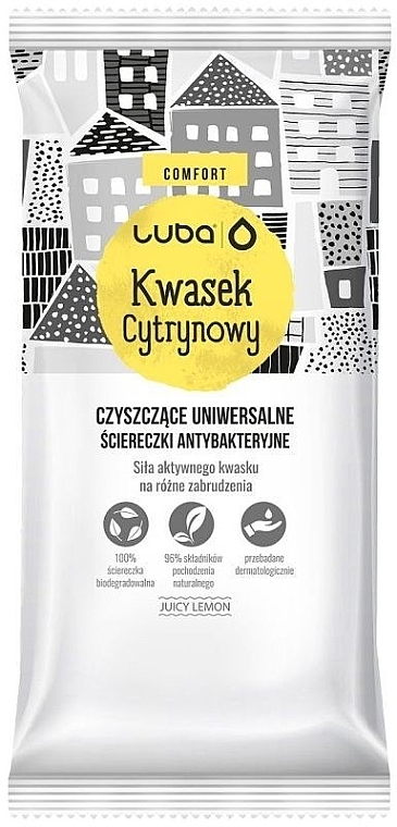 Uniwersalne antybakteryjne ściereczki czyszczące Kwasek cytrynowy - Luba Universal Antibacterial Wipes Citric Acid — Zdjęcie N1