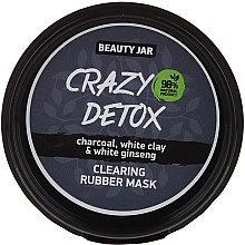 Oczyszczająca maska do twarzy Węgiel drzewny, biała glina i żeń-szeń - Beauty Jar Crazy Detox Clearing Rubber Mask — Zdjęcie N2