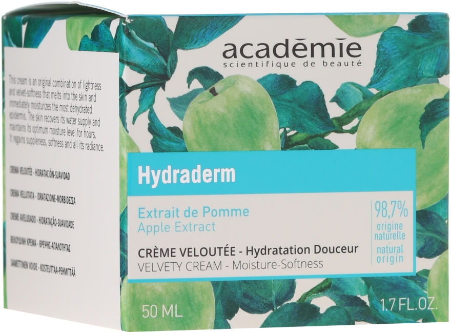 Lekki krem nawilżający do twarzy z ekstraktem z jabłka - Academie Velvety Cream Hydrating Treatment — Zdjęcie N1
