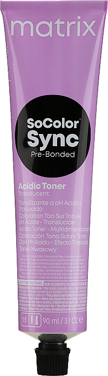 Toner do włosów na bazie kwasu, bez amoniaku - Matrix SoColor Sync Pre-Bonded Acidic Toner Translucent — Zdjęcie N2