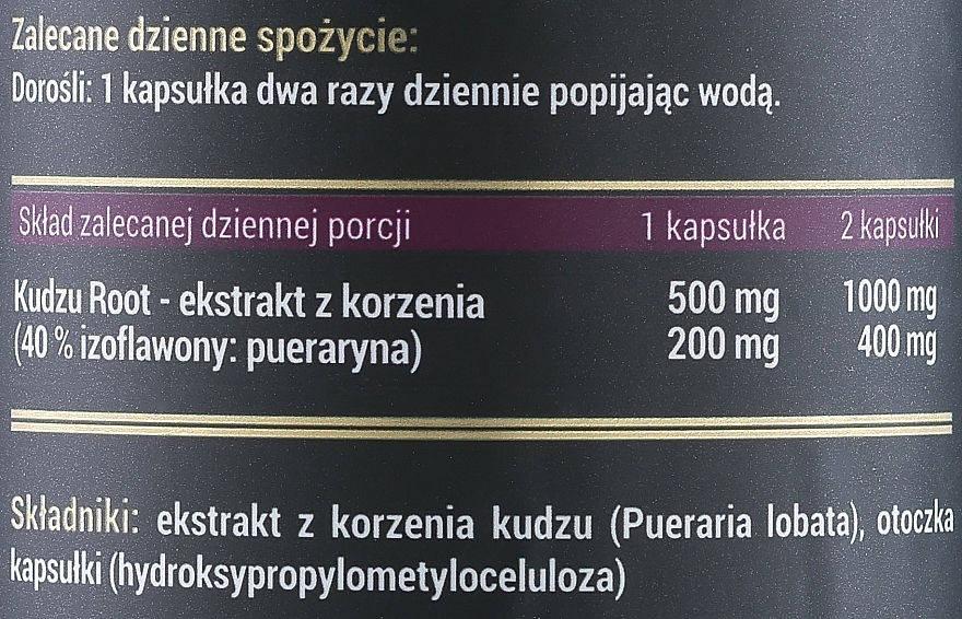 Suplement diety Korzeń Kudzu - Doctor Life Kudzu Root 500 mg — Zdjęcie N2