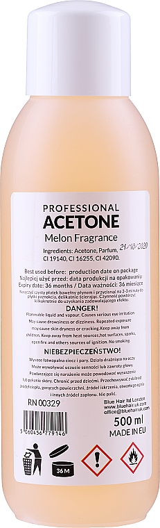 Zmywacz do paznokci o zapachu melona - Ronney Professional Acetone Melon — Zdjęcie N6