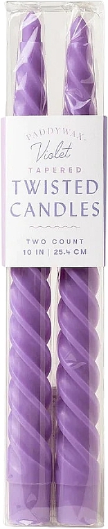 PRZECENA! Świeca skręcana 25,4 cm - Paddywax Tapered Twisted Candles Violet * — Zdjęcie N1