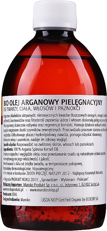 Kosmetyczny olej arganowy 100% w plastikowej butelce - Efas Argan Oil — Zdjęcie N2
