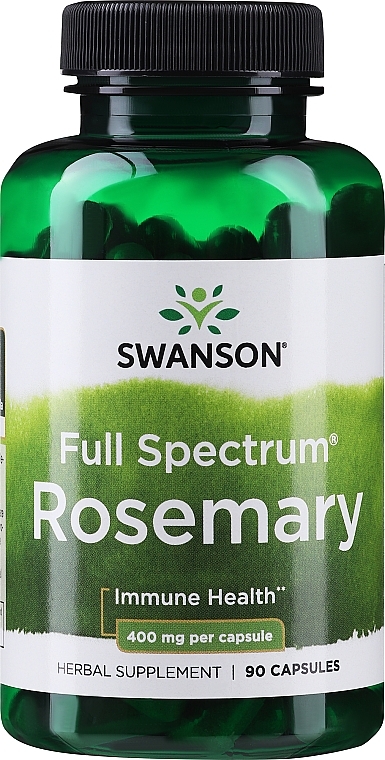 Suplement diety Rozmaryn 400 mg, 90 szt. - Swanson Rosemary — Zdjęcie N1