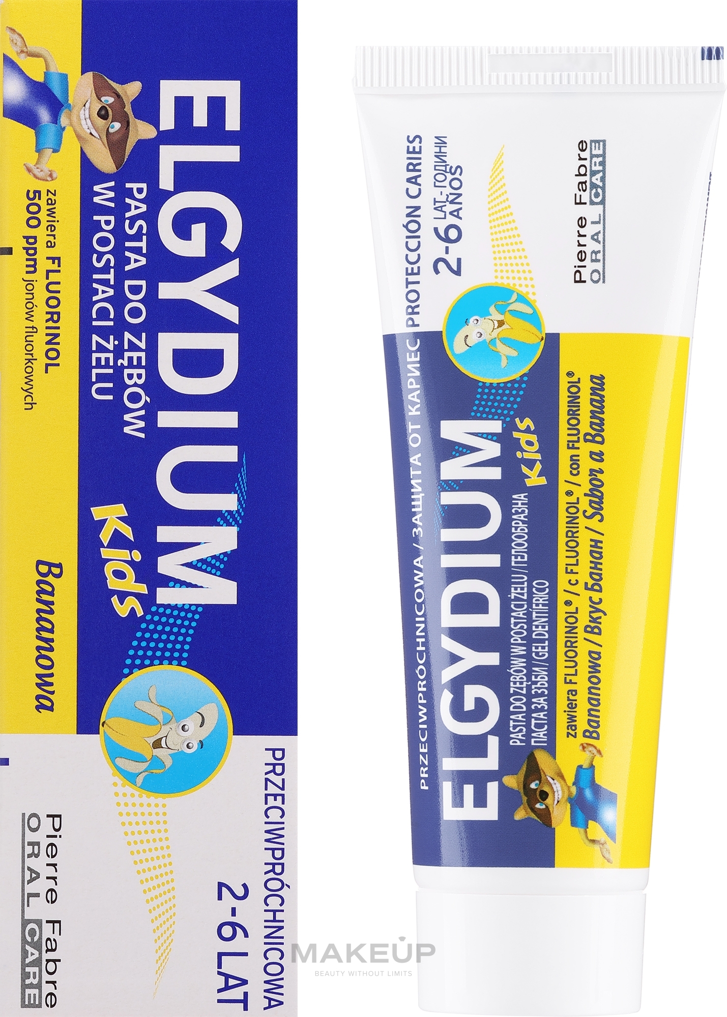 Pasta do zębów dla dzieci 2-6 lat, banan - Elgydium Kids 2/6 Gel Toothpaste Banana — Zdjęcie 50 ml