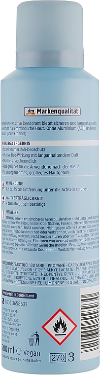 Dezodorant w sprayu do skóry wrażliwej - Balea Men Sensitive Deodorant — Zdjęcie N2