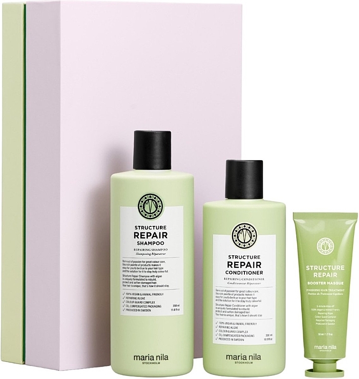 Zestaw - Maria Nila Structure Repair (shampoo/350ml+cond/300ml+mask/50ml) — Zdjęcie N1