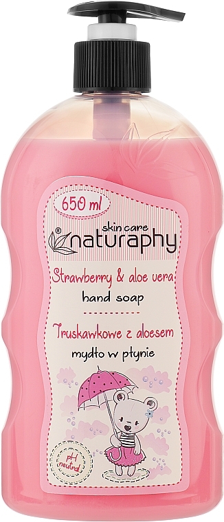 Mydło w płynie do rąk Truskawki i aloes - Naturaphy Hand Soap — Zdjęcie N1