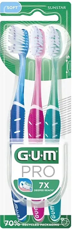 Zestaw trzech szczoteczek do zębów - Sunstar Gum Pro Soft Toothbrush Trio Pack — Zdjęcie N1