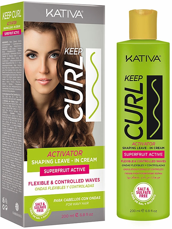 Krem modelujący podkreślający skręt loków - Kativa Keep Curl Activator Leave-In Cream — Zdjęcie N2