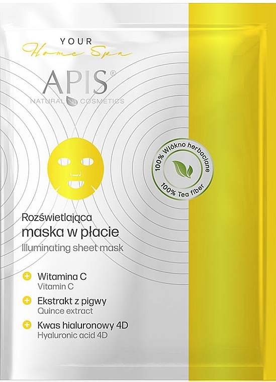 Normalizująco-nawilżająca maska w płacie do twarzy - APIS Professional Your Home Spa Illuminating Sheet Mask — Zdjęcie N1