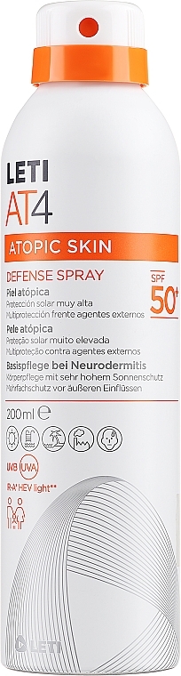 Spray ochronny - Leti At4 Atopic Skin Defense Spray Spf 50 — Zdjęcie N1