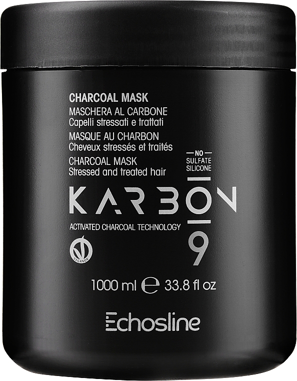 Maska do włosów z węglem aktywnym - Echosline 9 Charcoal Mask