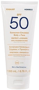 Emulsja twarzy i ciała - Korres Yoghurt Sunscreen Emulsion Body+Face SPF 50  — Zdjęcie N1