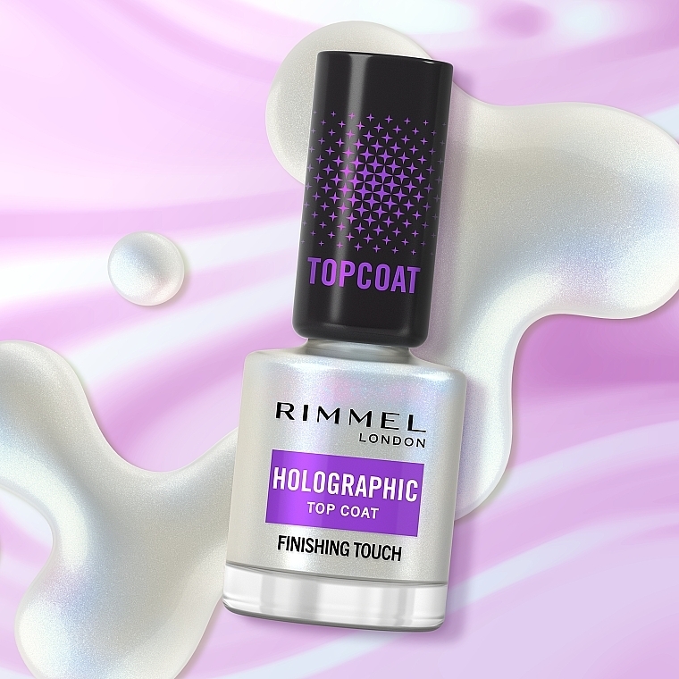 Holograficzny top coat - Rimmel Holographic Top Coat Finishing Touch — Zdjęcie N5