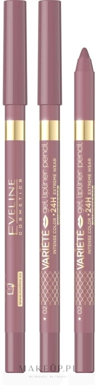 Wodoodporna żelowa kredka do ust - Eveline Cosmetics Variete Gel Lip Pencil Waterproof — Zdjęcie 02
