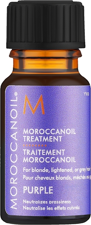 Fioletowy olejek do włosów blond, rozjaśnionych lub siwych - Moroccanoil Treatment Purple — Zdjęcie N1