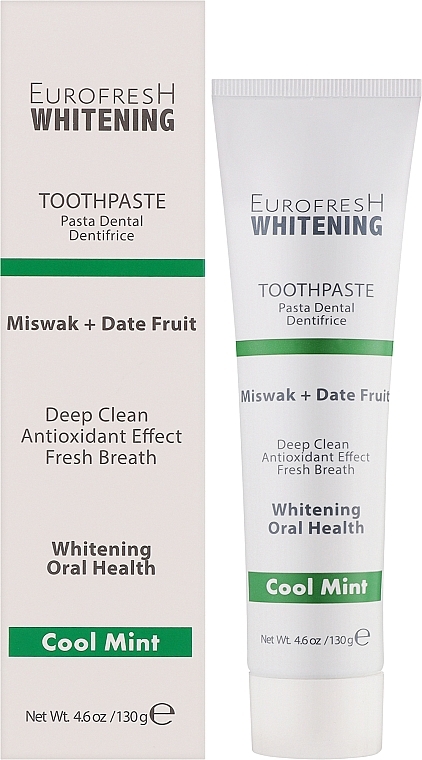 Wybielająca pasta do zębów z miswakiem i daktylami - Farmasi Eurofresh Whitening Toothpaste Miswak + Date Fruit — Zdjęcie N2