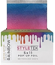 Ryflowana folia fryzjerska, 500 arkuszy - StyleTek Paint The Rainbow — Zdjęcie N1