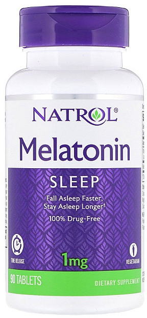 Melatonina, 1 mg o powolnym uwalnianiu - Natrol Melatonin Sleep — Zdjęcie N1